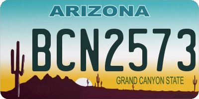 AZ license plate BCN2573