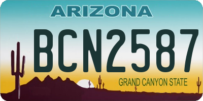 AZ license plate BCN2587