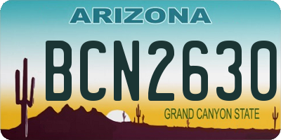 AZ license plate BCN2630