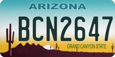 AZ license plate BCN2647