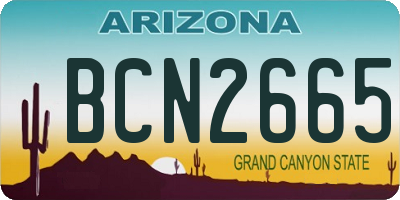 AZ license plate BCN2665