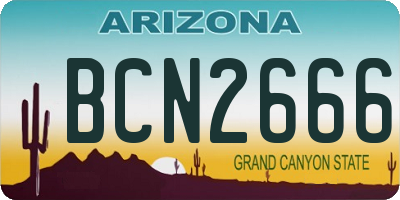 AZ license plate BCN2666