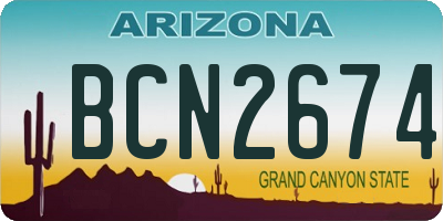 AZ license plate BCN2674