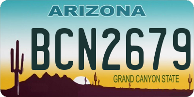 AZ license plate BCN2679