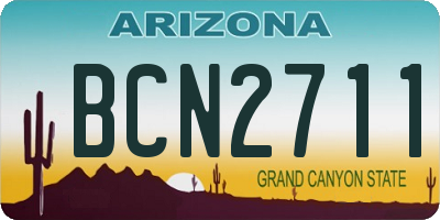 AZ license plate BCN2711