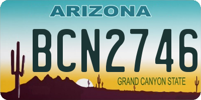 AZ license plate BCN2746