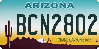 AZ license plate BCN2802