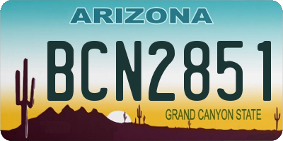 AZ license plate BCN2851