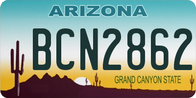 AZ license plate BCN2862