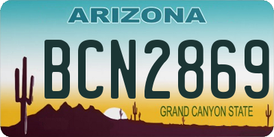 AZ license plate BCN2869