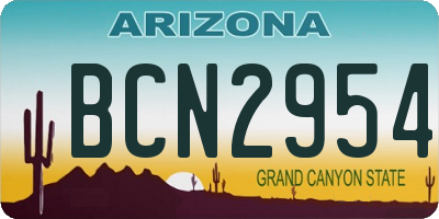 AZ license plate BCN2954