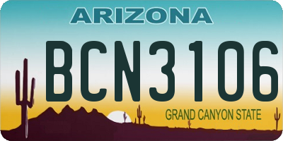 AZ license plate BCN3106