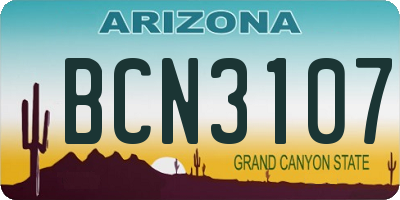 AZ license plate BCN3107