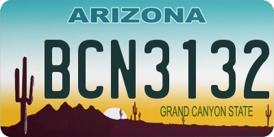 AZ license plate BCN3132