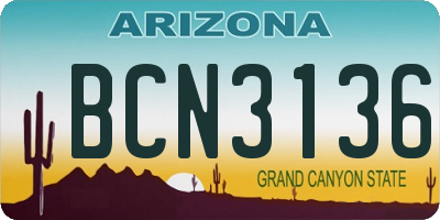 AZ license plate BCN3136