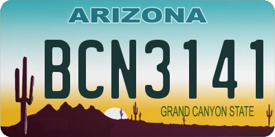 AZ license plate BCN3141