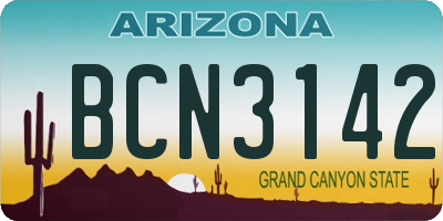 AZ license plate BCN3142