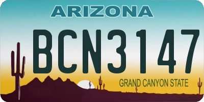 AZ license plate BCN3147