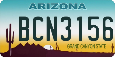 AZ license plate BCN3156