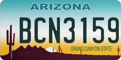 AZ license plate BCN3159