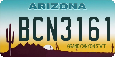 AZ license plate BCN3161