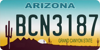 AZ license plate BCN3187