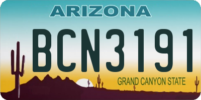 AZ license plate BCN3191