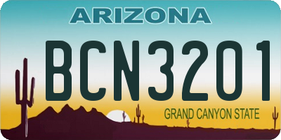 AZ license plate BCN3201