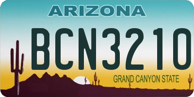 AZ license plate BCN3210