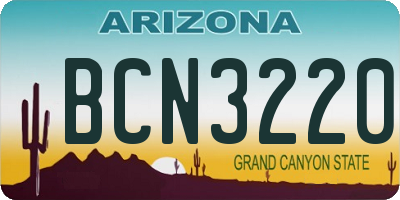 AZ license plate BCN3220