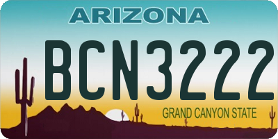 AZ license plate BCN3222