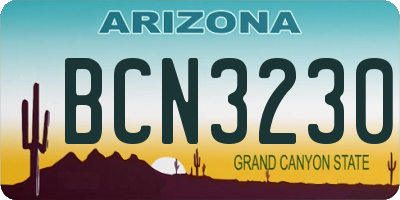 AZ license plate BCN3230