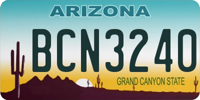 AZ license plate BCN3240