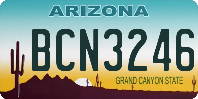 AZ license plate BCN3246