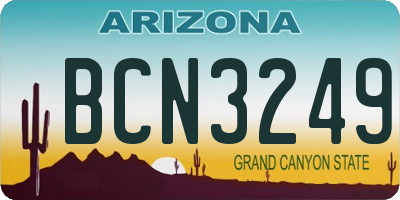 AZ license plate BCN3249