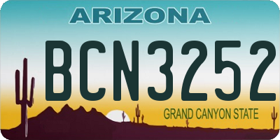 AZ license plate BCN3252