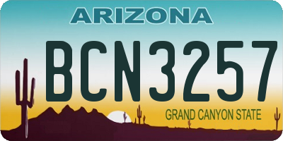 AZ license plate BCN3257