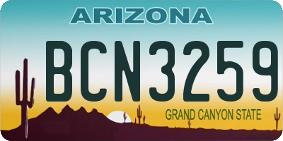 AZ license plate BCN3259