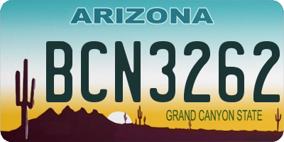 AZ license plate BCN3262