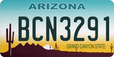 AZ license plate BCN3291