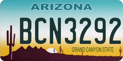 AZ license plate BCN3292