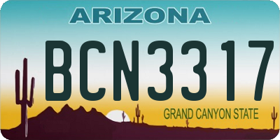 AZ license plate BCN3317