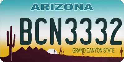 AZ license plate BCN3332