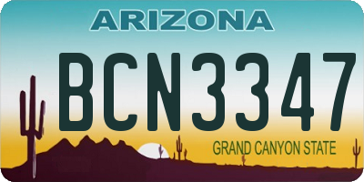 AZ license plate BCN3347