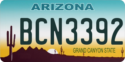 AZ license plate BCN3392