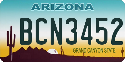 AZ license plate BCN3452