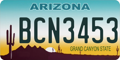 AZ license plate BCN3453