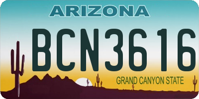 AZ license plate BCN3616