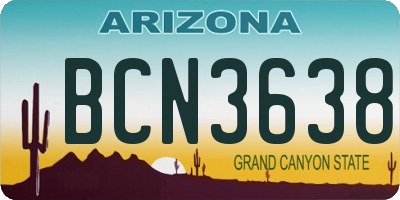 AZ license plate BCN3638