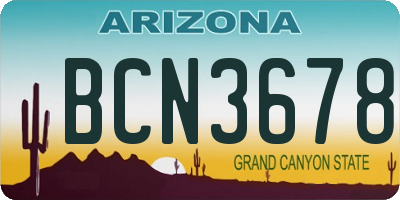 AZ license plate BCN3678